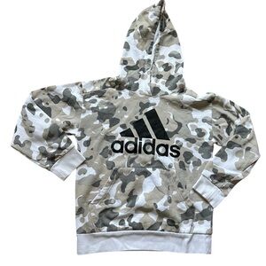 adidas Kids Camo Hoodie - Neutral Beige/Gray size 10/12